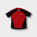 Adidas red and black 1. FC Nürnberg football shirt featuring embroidered chest crest
