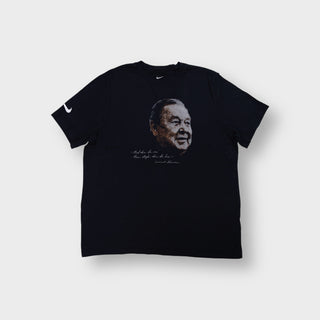 Nike T-Shirt in black featuring a graphic print portrait of Lennart Johansson