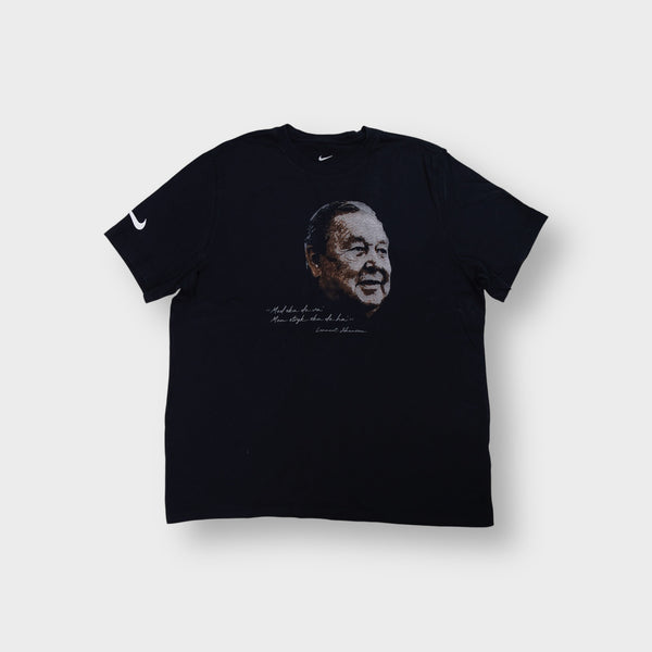 Nike T-Shirt in black featuring a graphic print portrait of Lennart Johansson