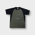 Nike Shox T-Shirt in black and olive with a geometric chest print and raglan sleeves