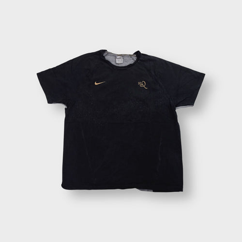 Nike T-Shirt in black featuring a gold embroidered swoosh and 10R logo on the chest