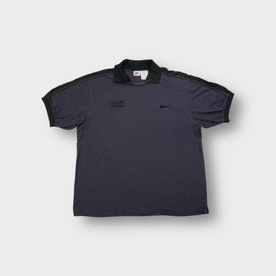 Nike polo shirt in gray featuring Tulane Tennis embroidery on the chest