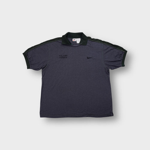 Nike polo shirt in gray featuring Tulane Tennis embroidery on the chest