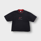 Nike black T-Shirt with red contrast collar and embroidered center swoosh logo