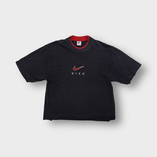 Nike black T-Shirt with red contrast collar and embroidered center swoosh logo