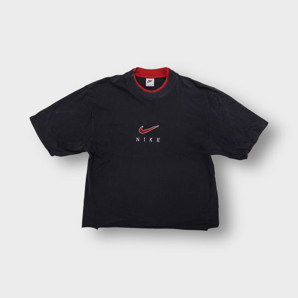 Nike black T-Shirt with red contrast collar and embroidered center swoosh logo