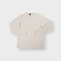 Nike cream long sleeve sweater with small silver embroidered swoosh logo
