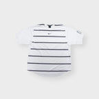 Nike jersey shirt in white and navy featuring horizontal stripes and chest Swoosh logo
