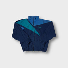 Lade das Bild in den Galerie-Viewer, Reebok track jacket in navy blue with teal panels and embroidered logo