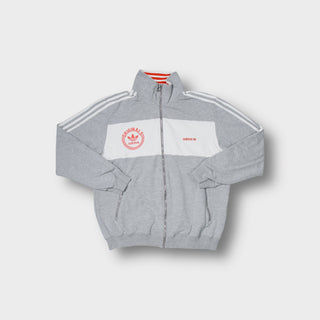 Adidas Originals jacket in grey and white featuring a 40th anniversary Trefoil print.