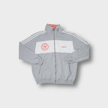 Load image into Gallery viewer, Adidas Originals jacket in grey and white featuring a 40th anniversary Trefoil print.