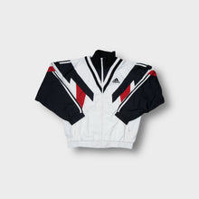 Lade das Bild in den Galerie-Viewer, Adidas track jacket in white, black, and red with geometric panelling