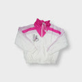 Sergio Tacchini track jacket in pink and white featuring chest folk embroidery