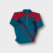 Load image into Gallery viewer, Reusch tracksuit in red and green with geometric sleeve side pattern