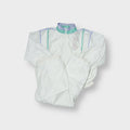 Fila track jacket and pants in white with purple and green collar trim and chest logo
