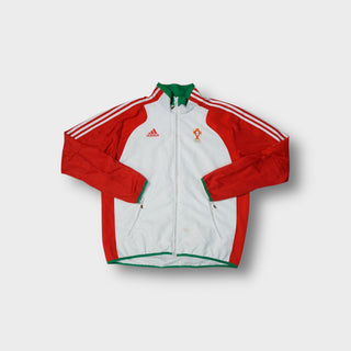 Adidas Portugal track jacket in white, red and green with embroidered crest