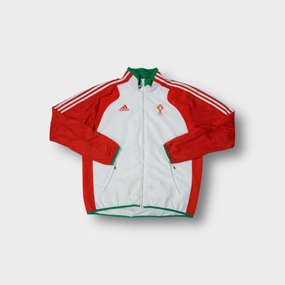 Adidas Portugal track jacket in white, red and green with embroidered crest