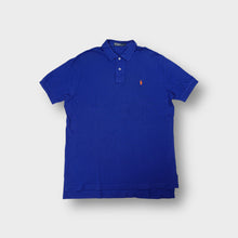 Load image into Gallery viewer, Ralph Lauren polo shirt in blue with an embroidered orange pony logo