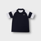 Lacoste Sport navy and white polo shirt with embroidered chest crocodile logo