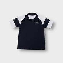 Load image into Gallery viewer, Lacoste Sport navy and white polo shirt with embroidered chest crocodile logo