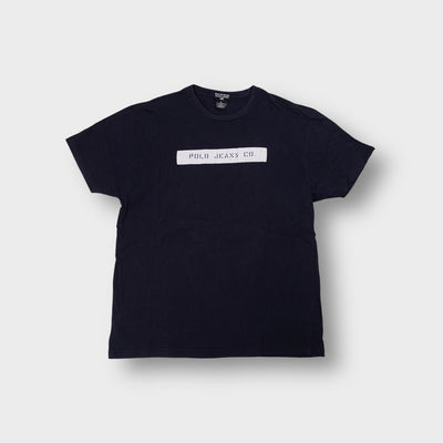 Ralph Lauren black T-Shirt with a white printed box logo across the chest