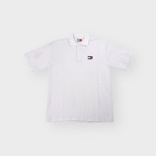 Load image into Gallery viewer, Tommy Hilfiger polo shirt in white textured waffle knit with embroidered chest logo patch