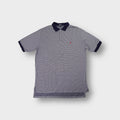Ralph Lauren polo shirt in navy and white houndstooth with red embroidered logo