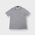 Fred Perry grey polo shirt with twin tipped collar and embroidered logo on chest