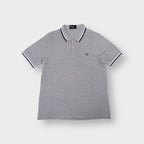 Fred Perry grey polo shirt with twin tipped collar and embroidered logo on chest
