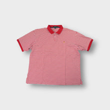 Load image into Gallery viewer, Ralph Lauren polo shirt in red and white stripes with crest logo embroidery
