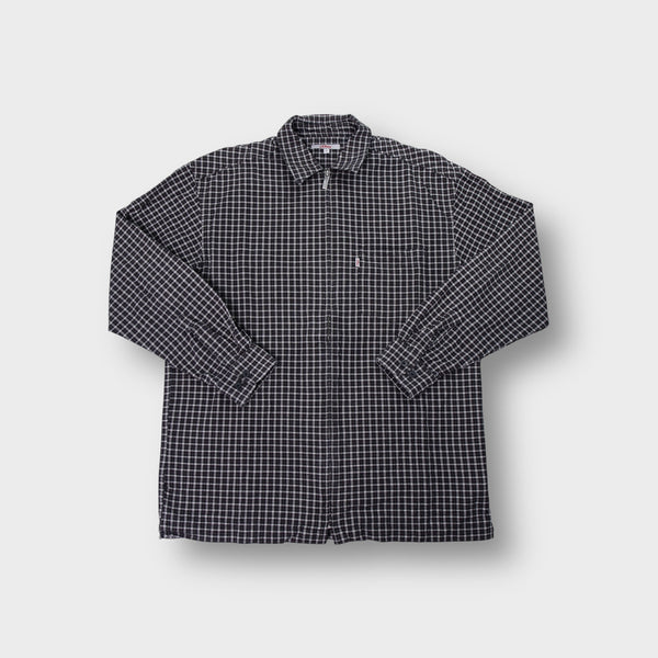 S. Oliver full-zip jacket in black and white check with a chest pocket and collar