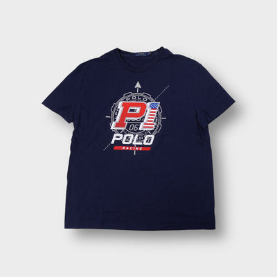 Ralph Lauren T-Shirt in navy with a red P1 Polo Racing compass print on the chest