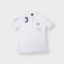 Lade das Bild in den Galerie-Viewer, La Martina white polo shirt with Dubai Polo Cup embroidery and number 3 chest applique