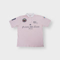 La Martina polo shirt in pink with Punta Del Este Polo chest embroidery.