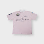 La Martina polo shirt in pink with Punta Del Este Polo chest embroidery.