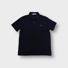 Load image into Gallery viewer, Navy Stone Island polo shirt with small white compass logo embroidered on chest