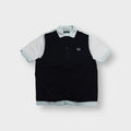 Fred Perry black and white button-up shirt with an embroidered chest logo