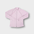 Pink Nike full-zip track jacket with raglan seam stitching and high collar