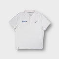 White Nike polo shirt with DN.Galan Youth embroidery and small black swoosh logo.