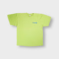 Bright green Nike T-Shirt displaying a blue Nike Air chest graphic.