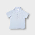 Baby blue Nike Golf polo shirt with a chest pocket and buttoned collar