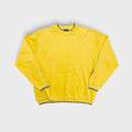 Carlo Colucci sweater in yellow knit with grey trimmed ribbed collar and cuffs