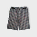 Nike ACG plaid shorts in white and dark pattern with integrated waist straps
