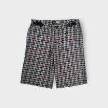 Load image into Gallery viewer, Nike ACG plaid shorts in white and dark pattern with integrated waist straps