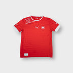 Puma Switzerland jersey in red with white trim and embroidered team crest