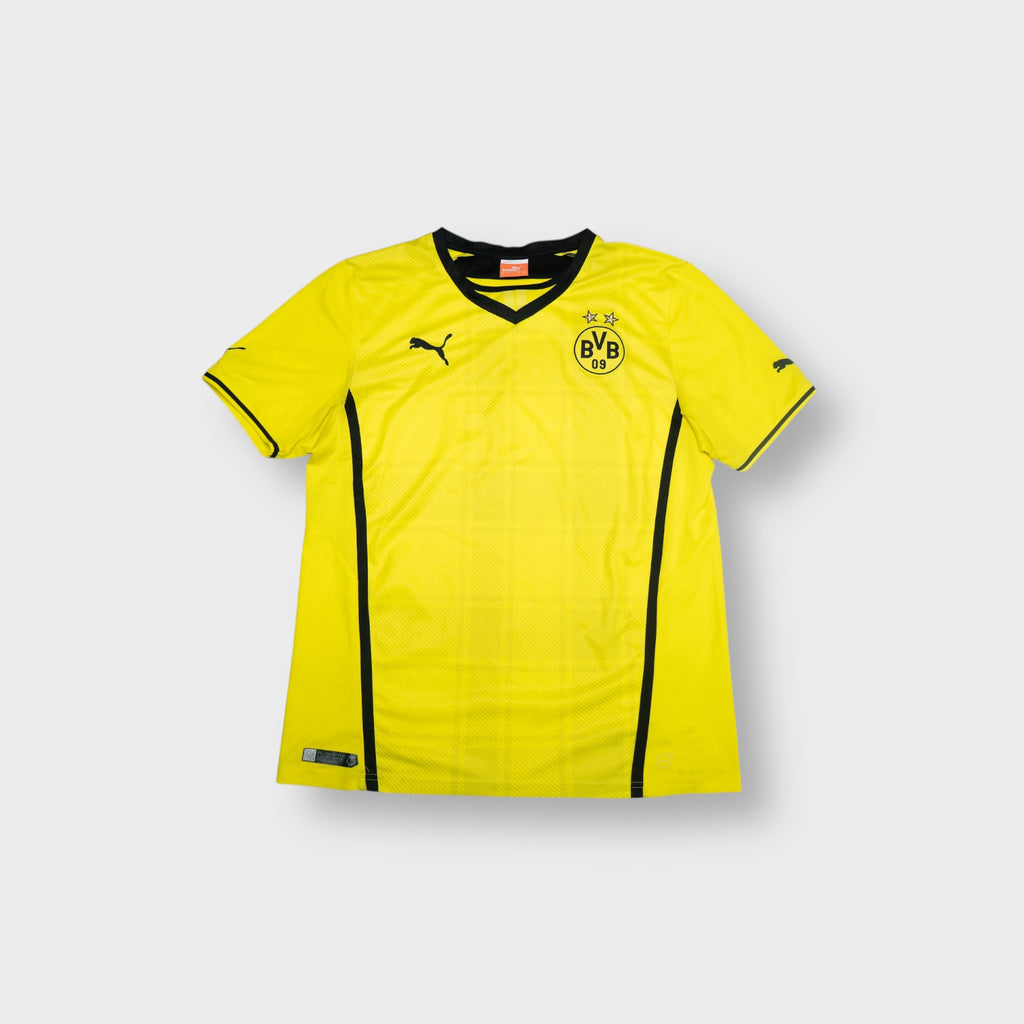 Puma Borussia Dortmund football shirt in yellow with black trim and embroidered crest