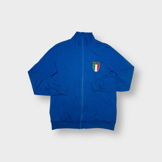 Copa retro track jacket in blue featuring an embroidered Italia crest on the chest.