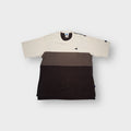 Adidas T-Shirt in beige with dark brown panels and an embroidered chest logo