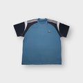 Adidas T-Shirt in blue featuring raglan shoulders with three white stripes