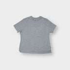 Adidas short-sleeve T-Shirt in grey with a small embroidered chest logo and side hem splits.